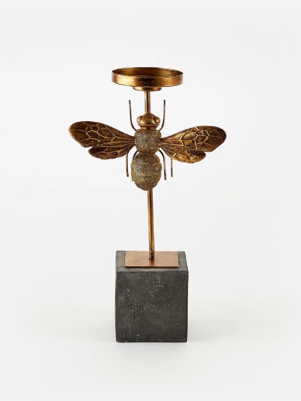 Gold Bee Decorative Candle Holder - Home Art